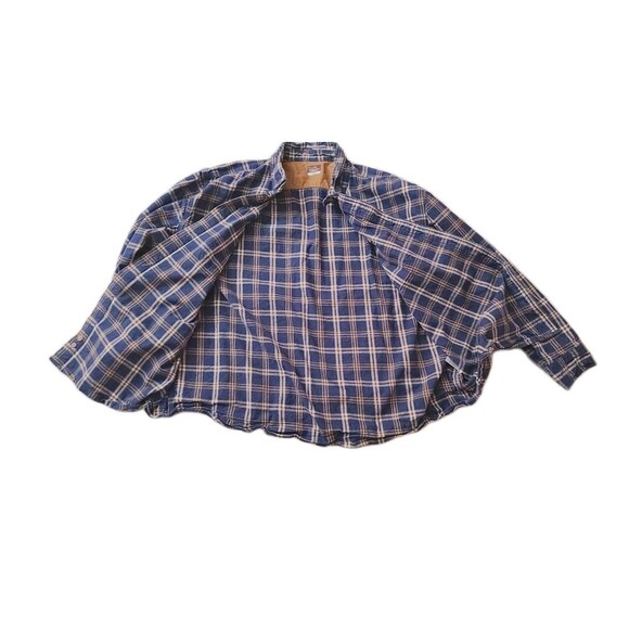 Ridgecut Toughwear Shirt 3XL Blue Plaid Heavy Flannel Button Up Long Sleeve - Picture 2 of 5